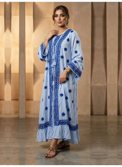 Alaya Hand Embroidered Chikankari Modal Kaftan-AL3605